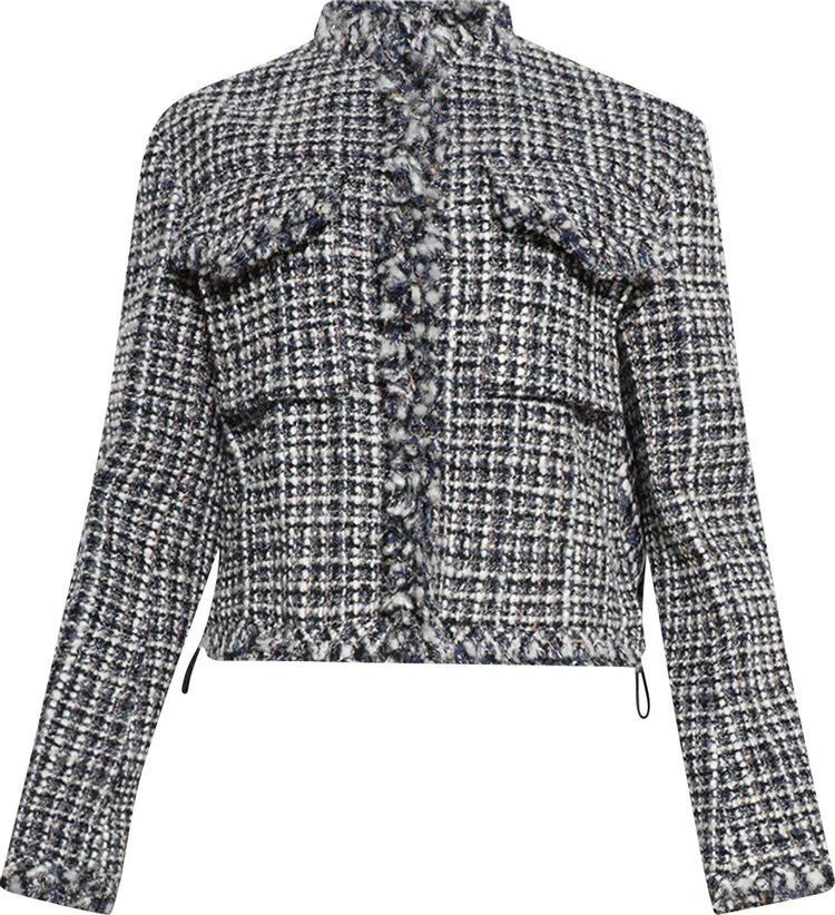 Sacai Tweed Jacket Off WhiteBlue