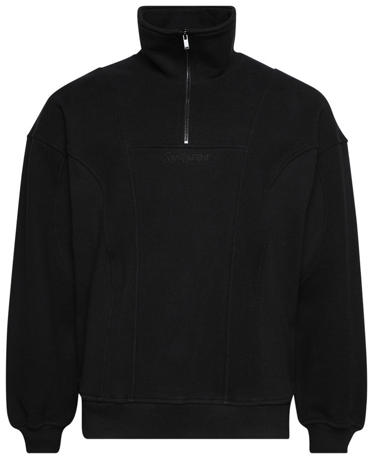 Saint Laurent Half Zip Sweatshirt Black