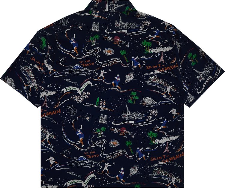 Paris Saint Germain EDIFICE Japan Aloha Shirt Navy