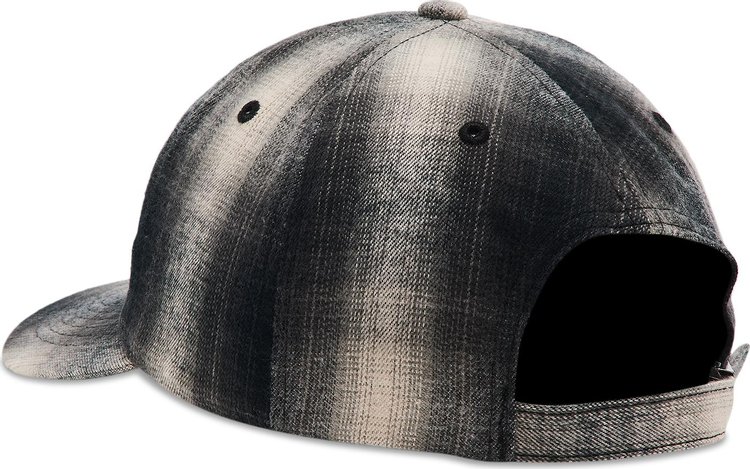 Rhude Logo Flannel 6 Panel Hat BlackGrey