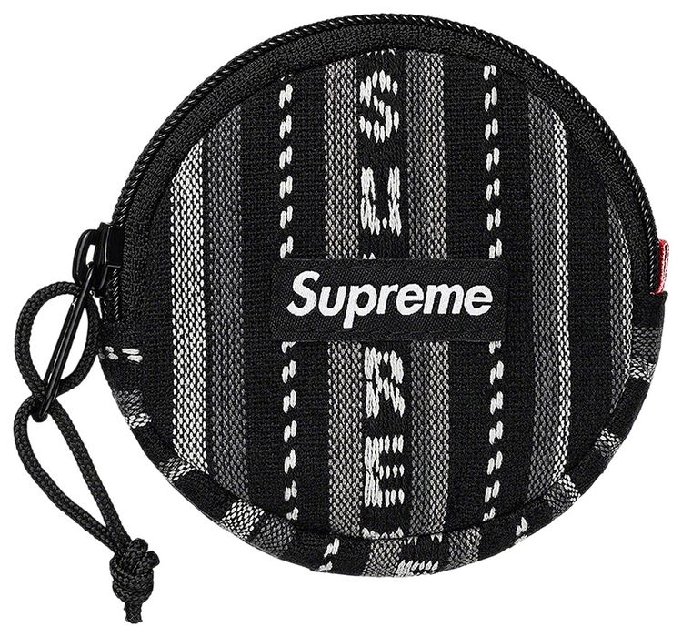 Supreme Woven Stripe Coin Pouch Black