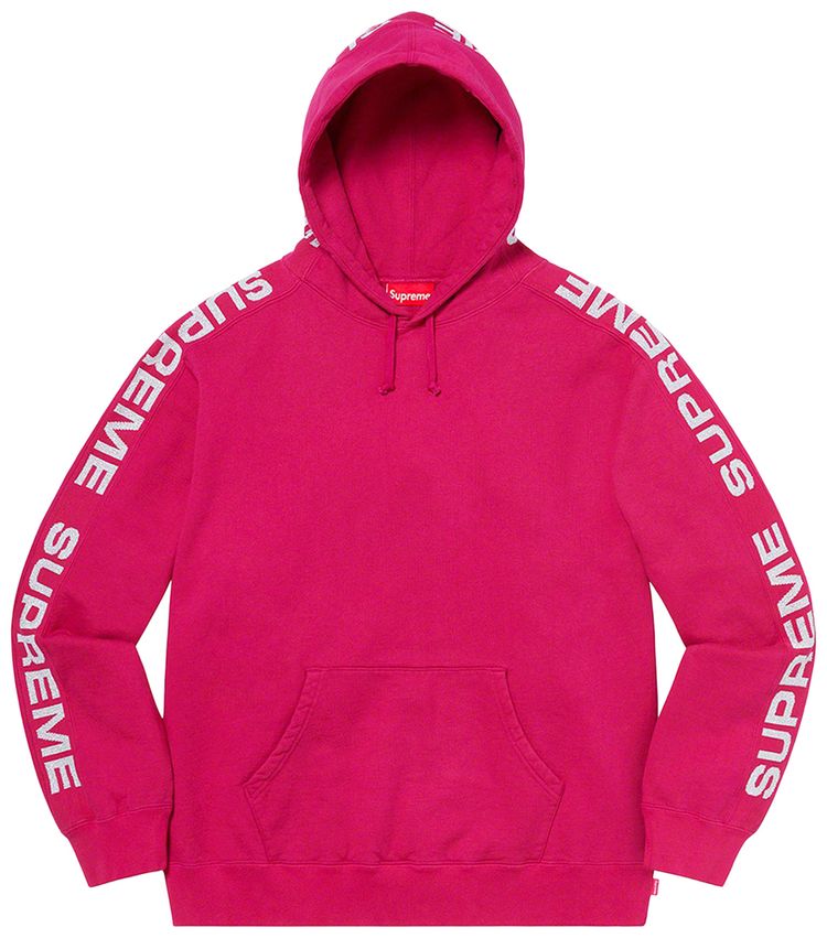 Supreme Metallic Rib Hooded Sweatshirt Fuchsia
