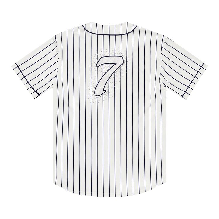 Supreme Rhinestone Baseball Jersey Pinstripe