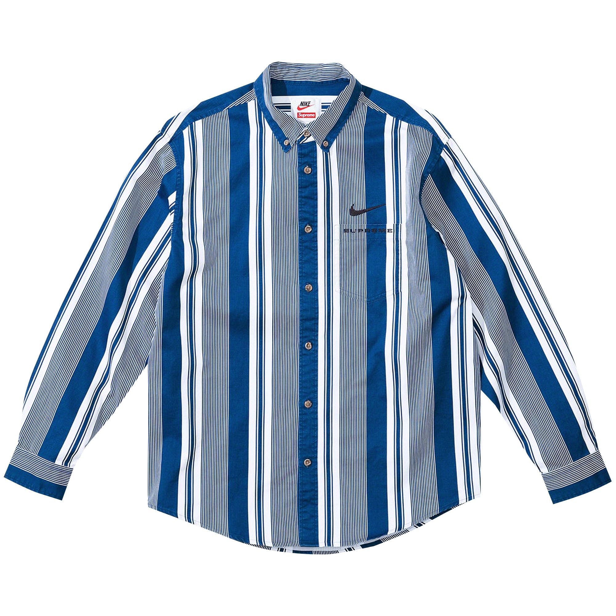 最も優遇 Buy Supreme x Nike Cotton Twill Shirt 'Blue Stripe' - SS21S1 トップス