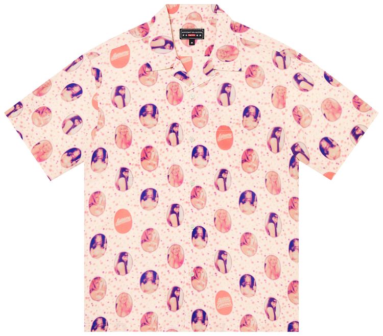 Supreme x Hysteric Glamour Blurred Girls Rayon Short Sleeve Shirt Off White