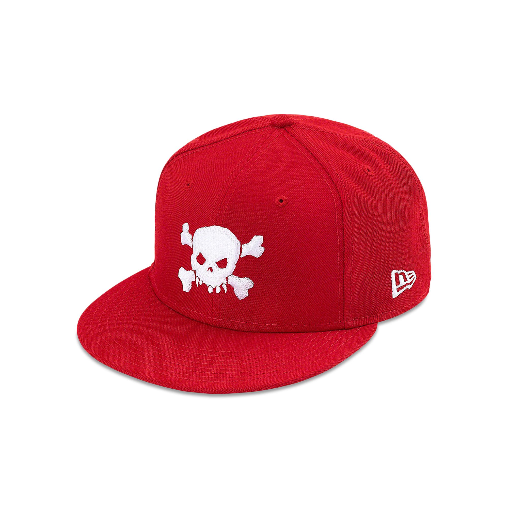 Size 7 3 8 Supreme x New Era Skull Hat Red