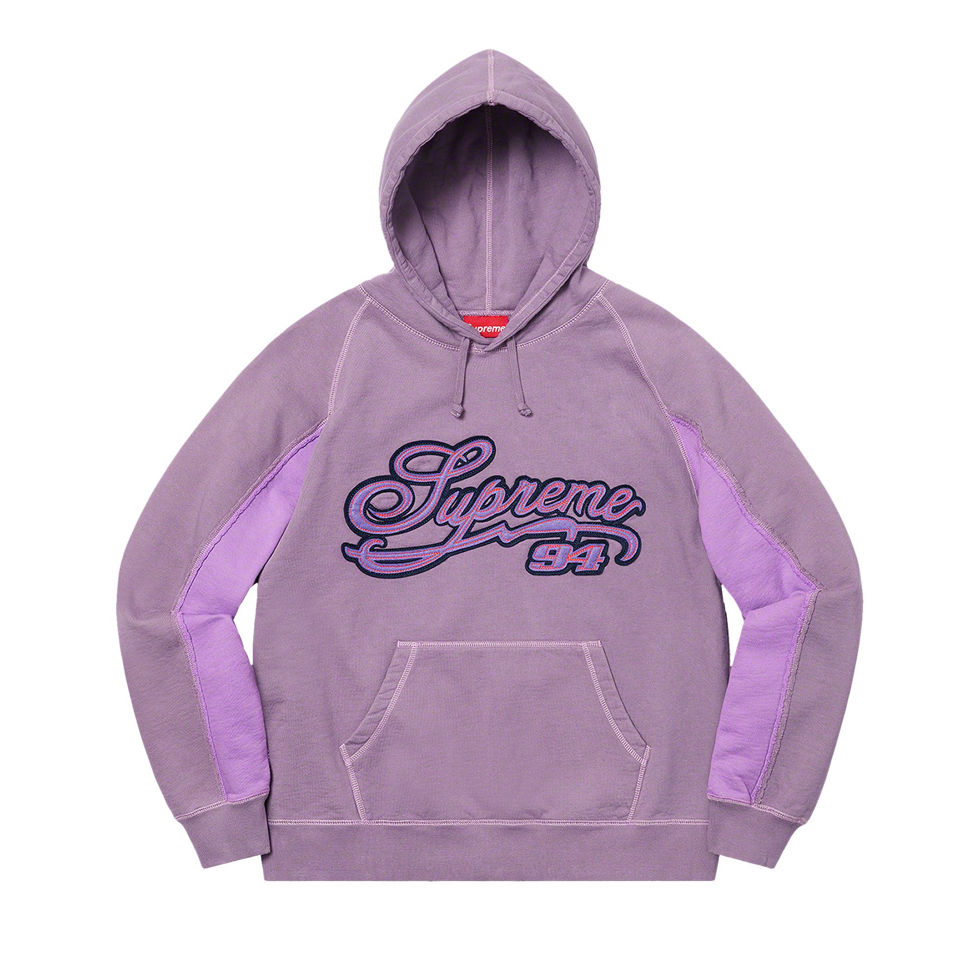 Buy Supreme Paneled Script Hooded Sweatshirt Dusty Purple SS21SW92 DUSTY PURPLE GOAT