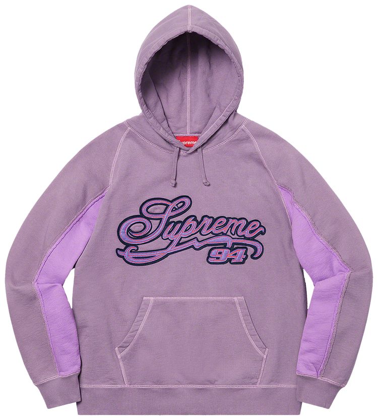 Supreme Paneled Script Hooded Sweatshirt Dusty Purple