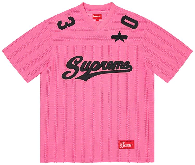 Supreme Mesh Stripe Football Jersey Pink