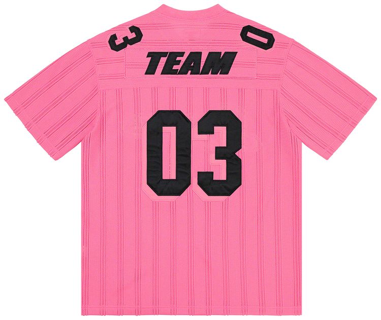 Supreme Mesh Stripe Football Jersey Pink