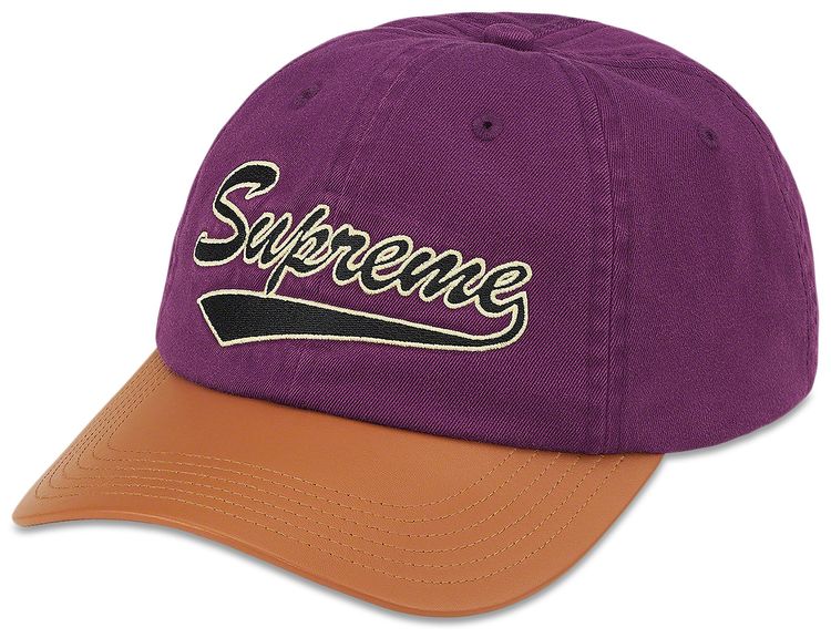 Supreme Leather Visor 6 Panel Purple