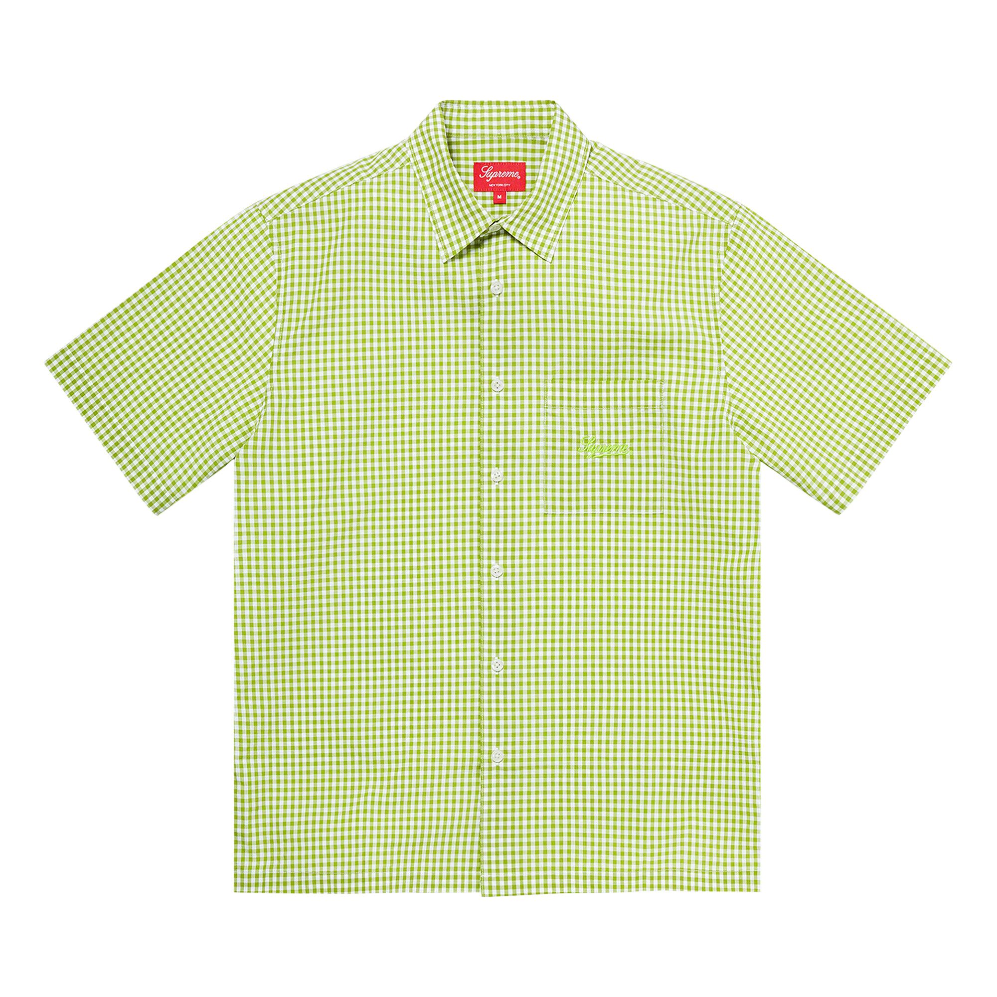 Buy Supreme Gingham Short-Sleeve Shirt 'Lime' - SS21S30 LIME | GOAT