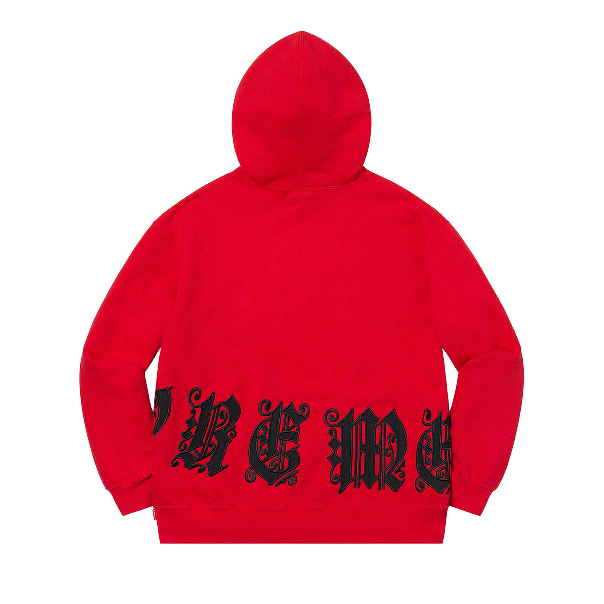 Buy Supreme Old English Wrap Hooded Sweatshirt 'Red' - SS21SW27