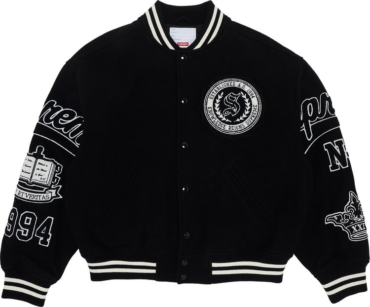 Supreme Veritas Varsity Jacket Black