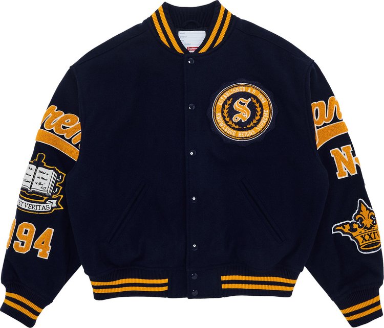 Supreme Veritas Varsity Jacket Navy