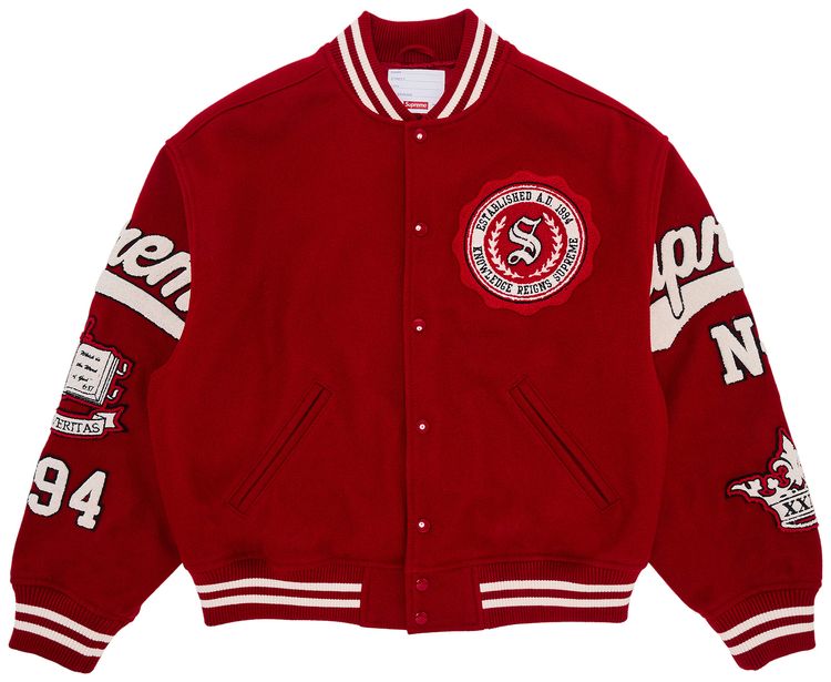 Supreme Veritas Varsity Jacket Red