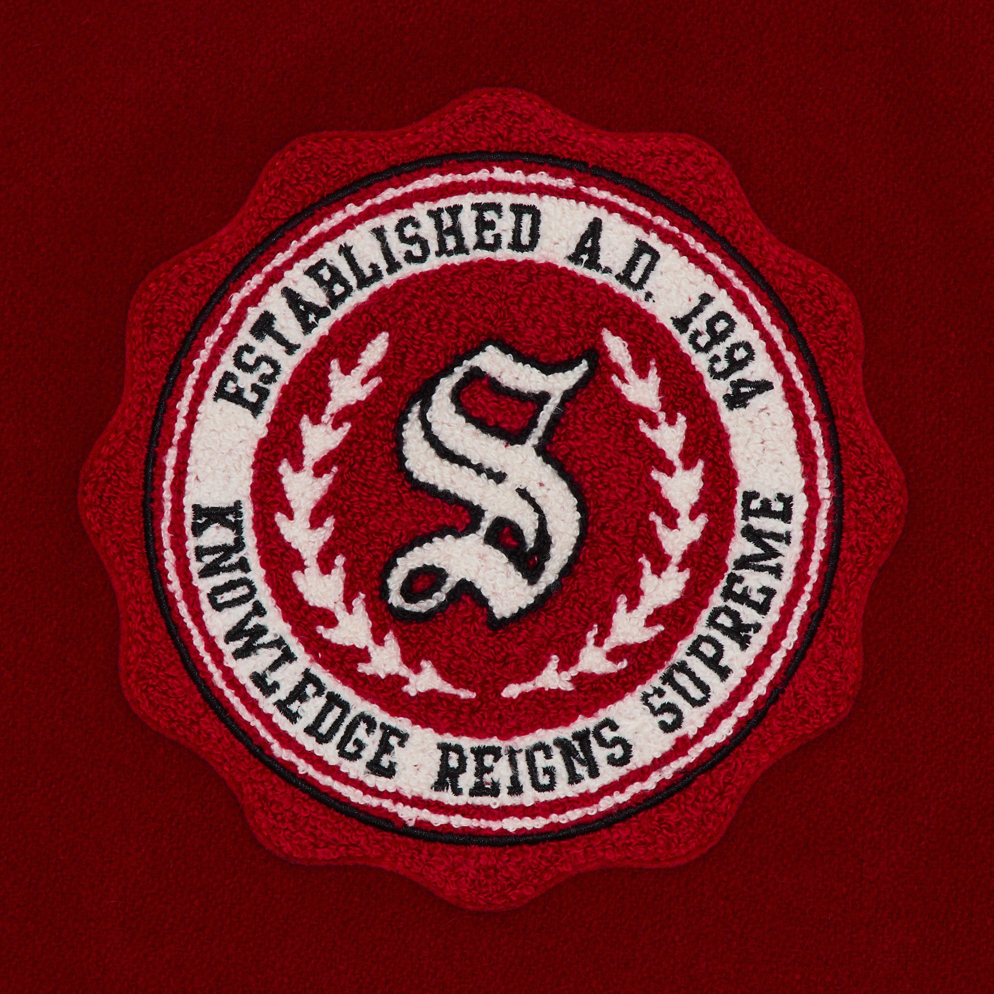 Buy Supreme Veritas Varsity Jacket 'Red' - FW24J44 RED | GOAT