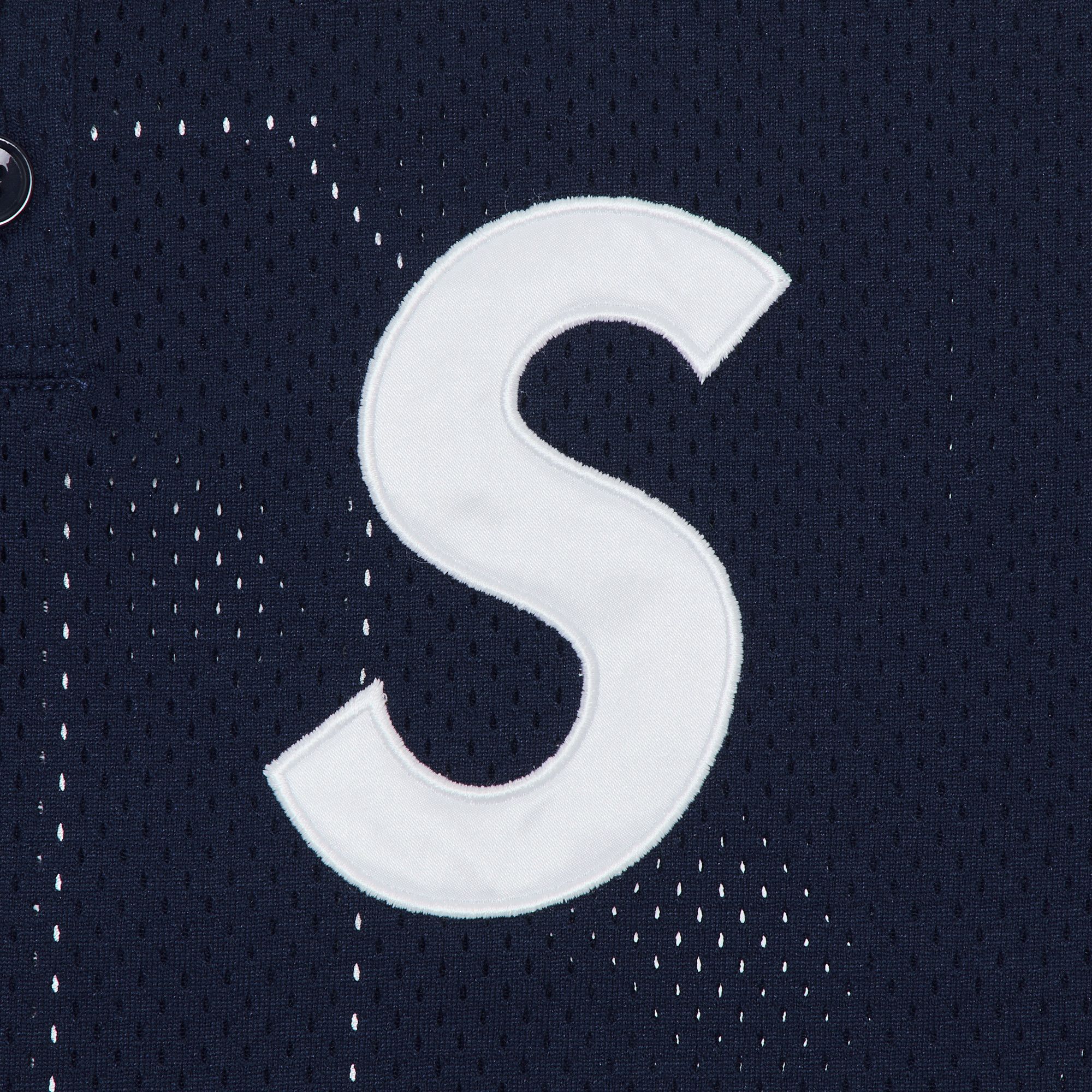 Supreme S Logo Baseball Henley Navy 2024 (Size Medium
