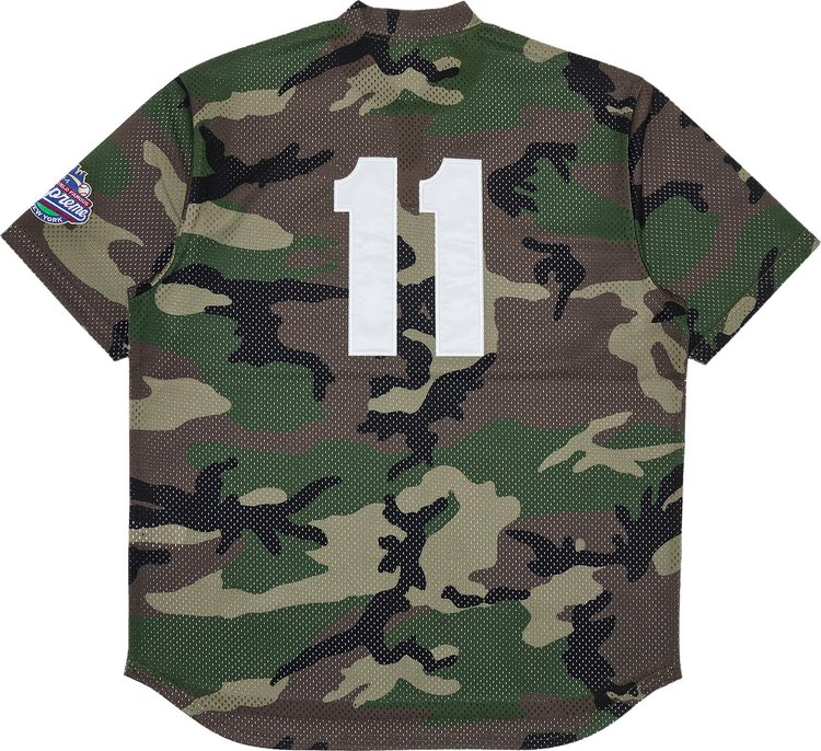 Supreme S Logo Baseball Henley Woodland Camo