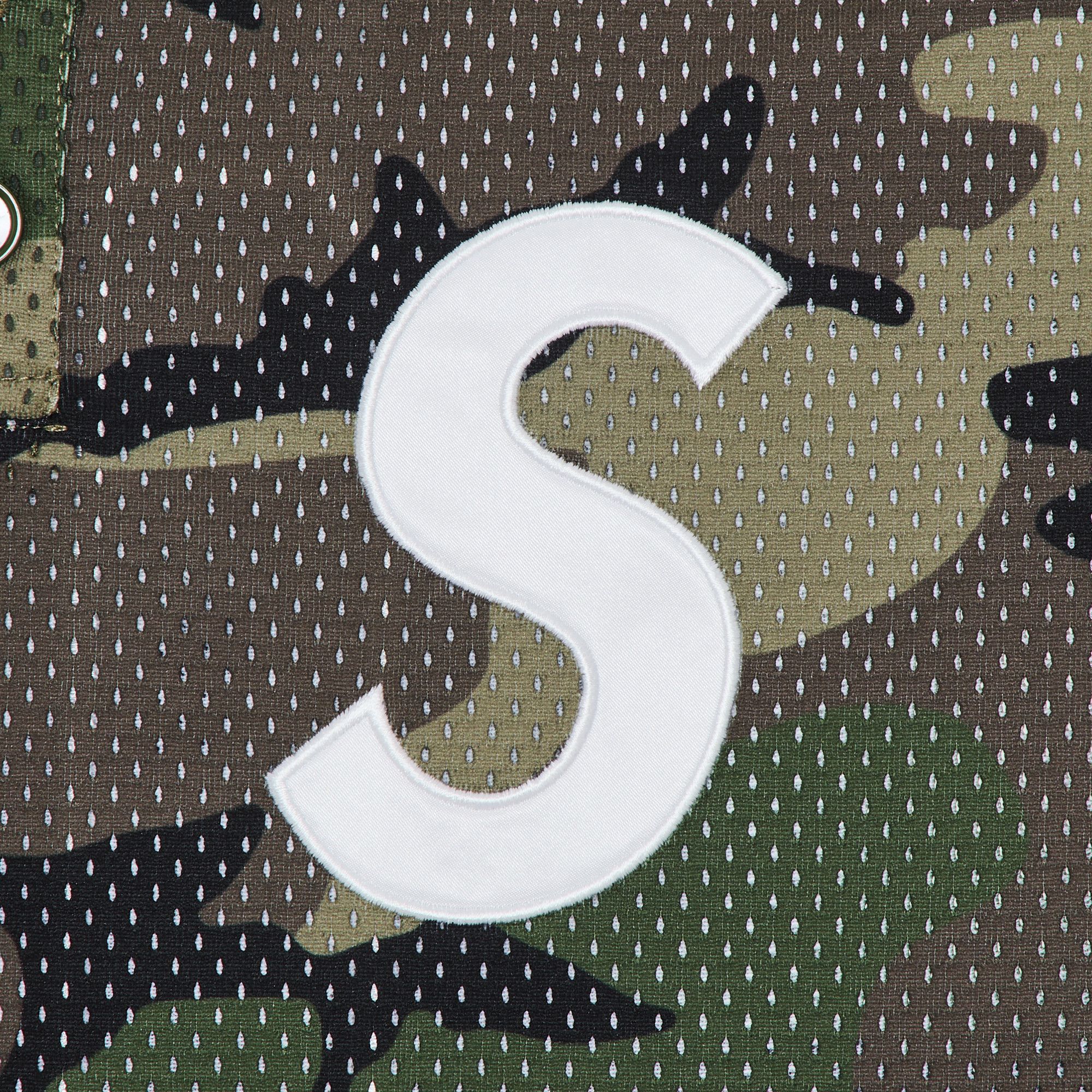 Buy Supreme S Logo Baseball Henley 'Woodland Camo