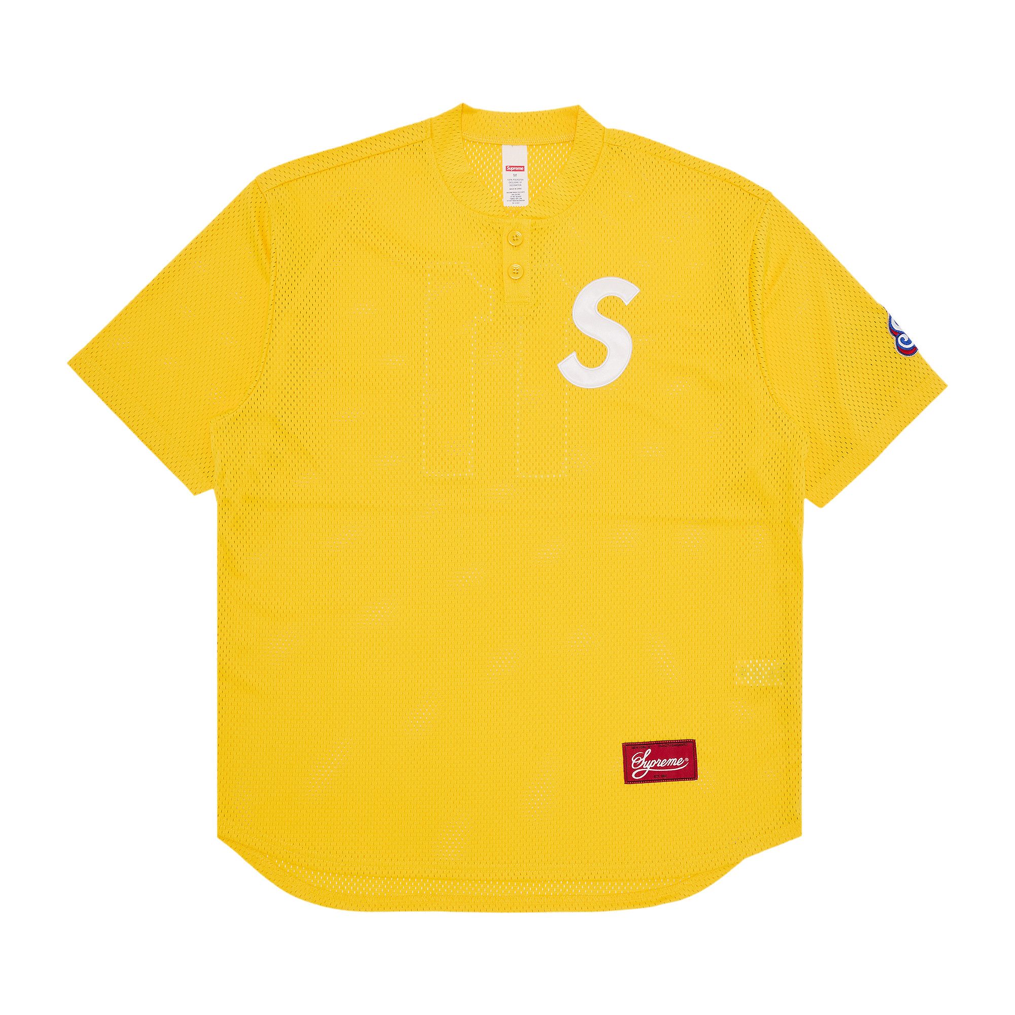 Buy Supreme S Logo Baseball Henley 'Yellow' - FW24KN27 YELLOW