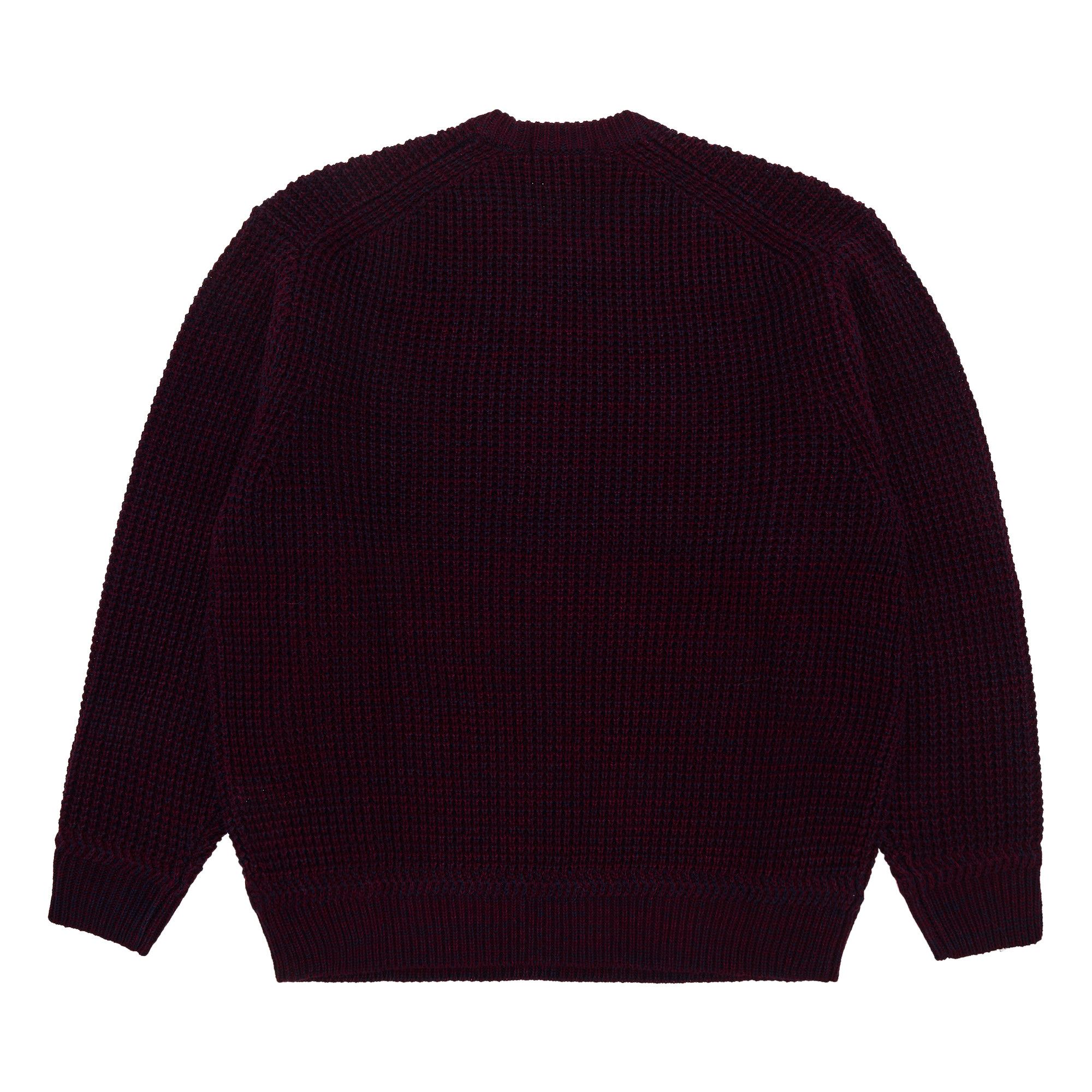 Supreme Waffle Small Box Sweater バーガンディ