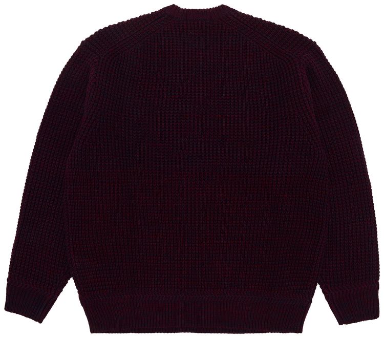 Supreme Waffle Small Box Sweater Burgundy Mlange