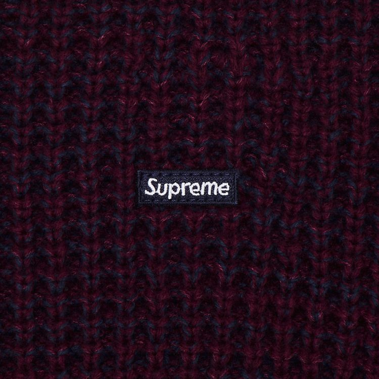 Supreme Waffle Small Box Sweater Burgundy Mlange