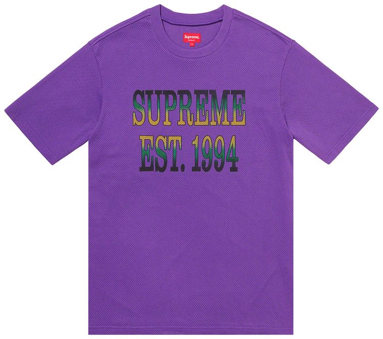 Supreme Cotton Mesh Logo Gradient Short Sleeve Top Purple