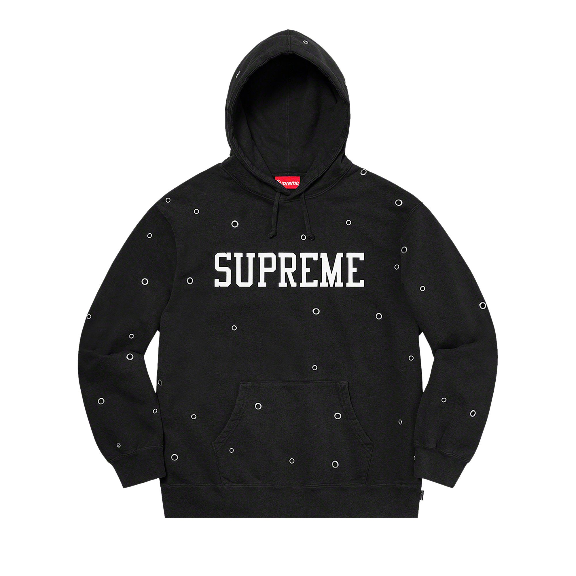 Size xl Supreme Eyelet Hooded Sweatshirt Black