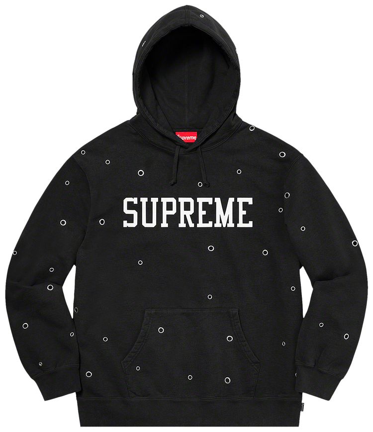 Supreme Eyelet Hooded Sweatshirt Black
