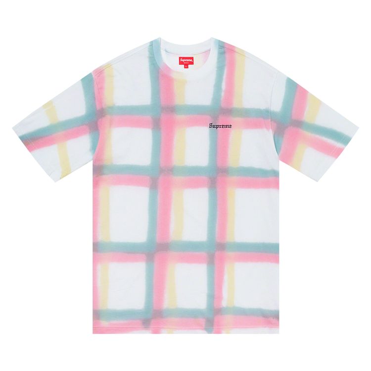 Supreme Sprayed Plaid Short Sleeve Top White