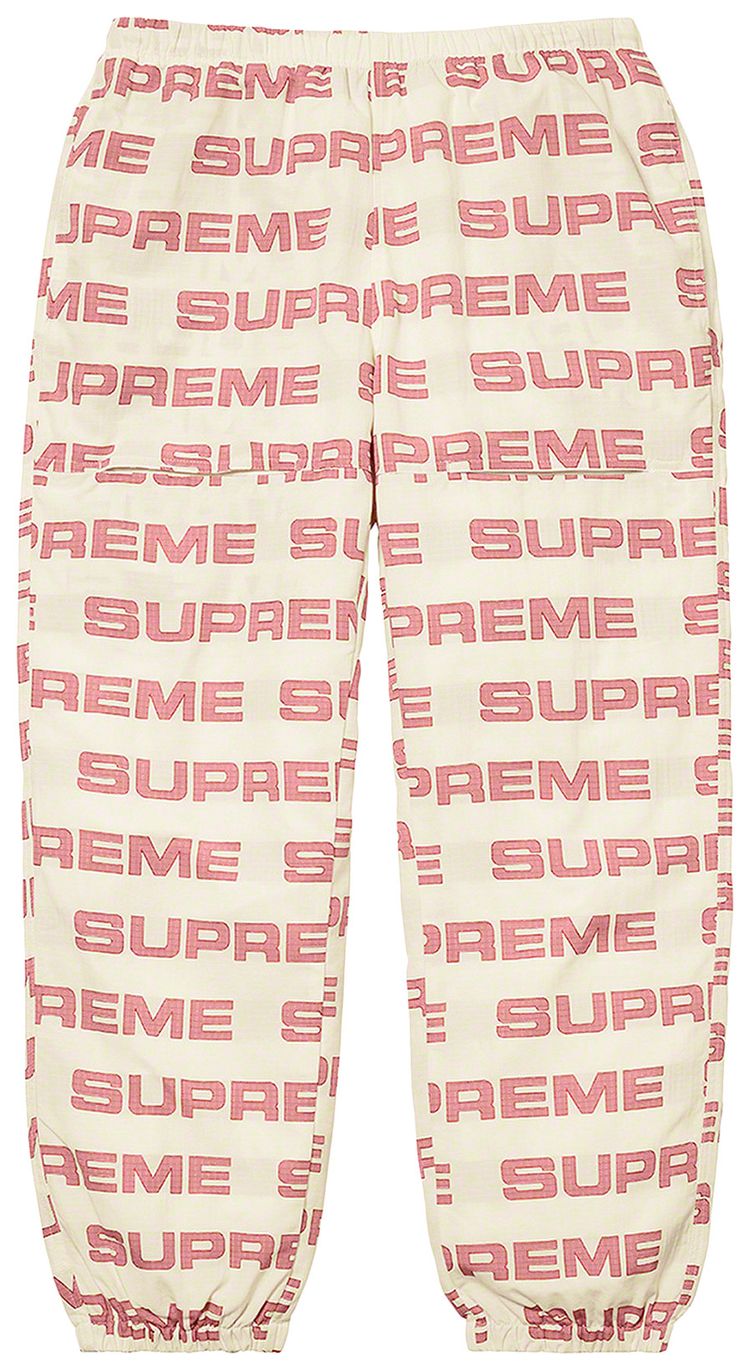 Supreme Logo Ripstop Track Pant Natural