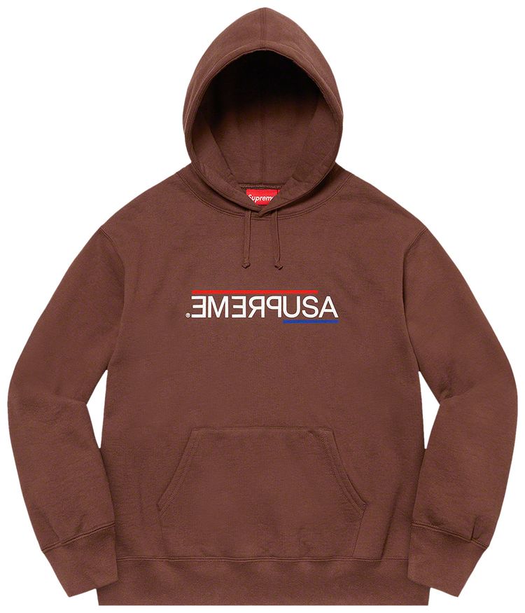 Supreme USA Hooded Sweatshirt Dark Brown