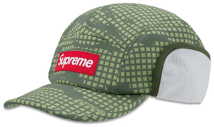 Supreme WINDSTOPPER Earflap Camp Cap Olive Grid Camo