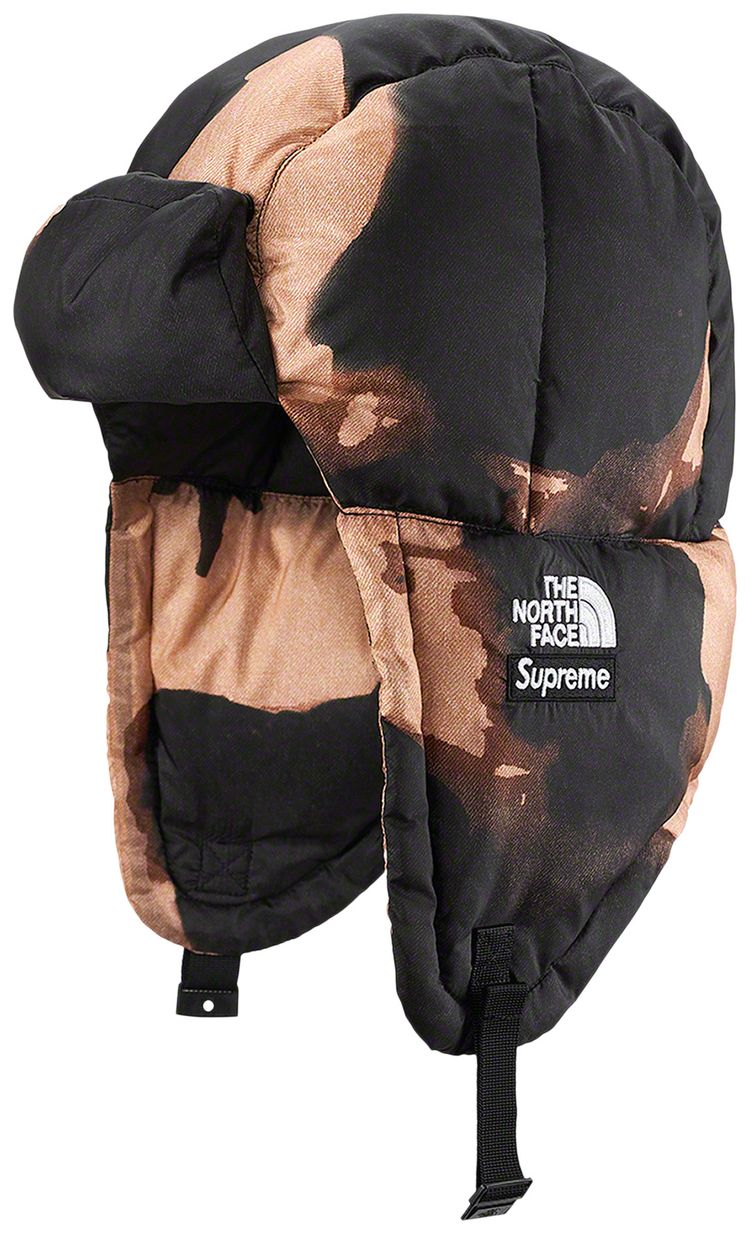 Supreme x The North Face Bleached Denim Print Nuptse Trooper Black