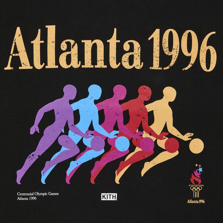 Kith For Olympics Heritage Atlanta Basketball Vintage Tee Black