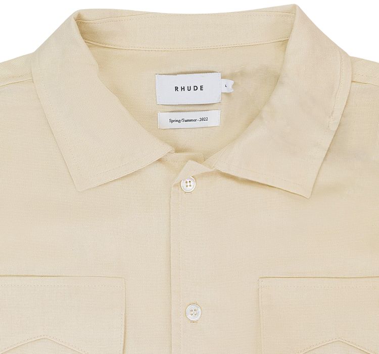 Rhude Button Up Shirt Off WhiteSandy