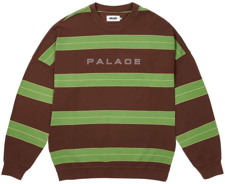 Palace Relax Stripe Crew Caked Brown