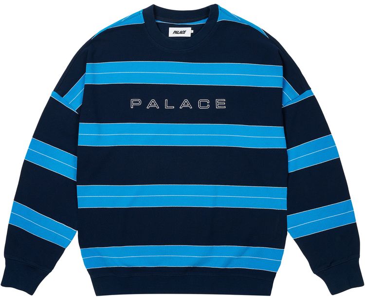 Palace Relax Stripe Crew Navy