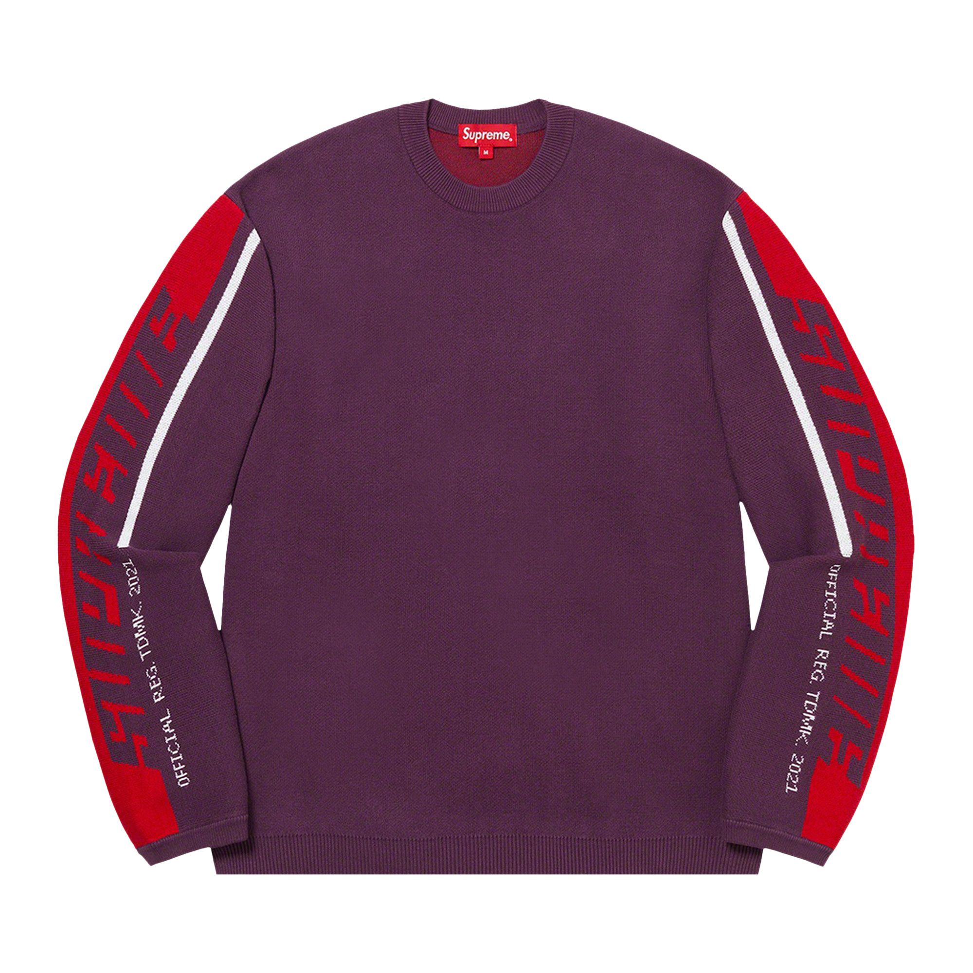 Buy Supreme Sleeve Stripe Sweater Plum FW21SK23 PLUM GOAT CA
