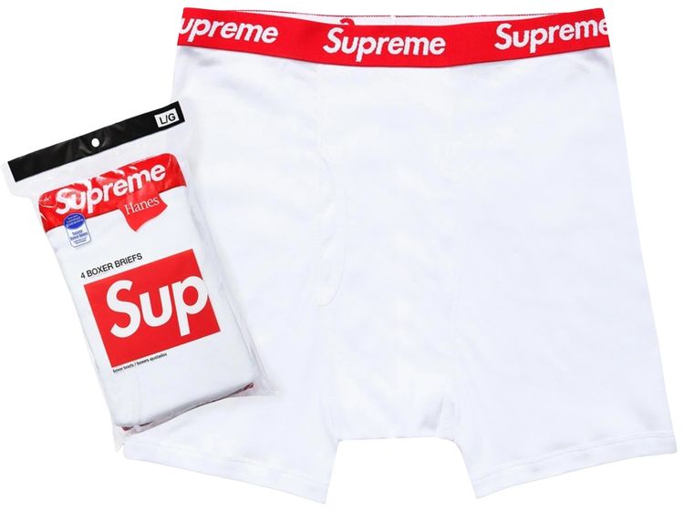 Supreme x Hanes Boxer Briefs 4 Pack White