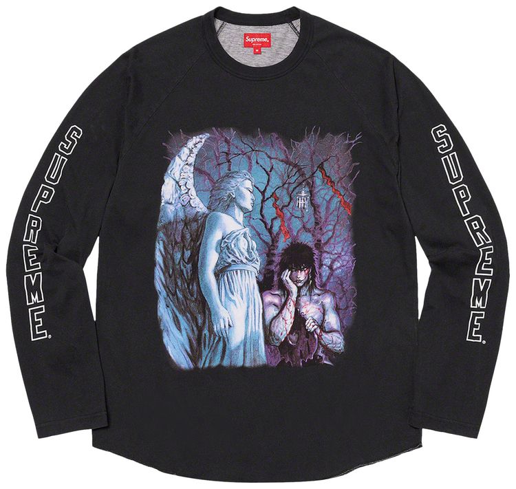 Supreme x The Crow Raglan Long Sleeve Top Black Graveyard
