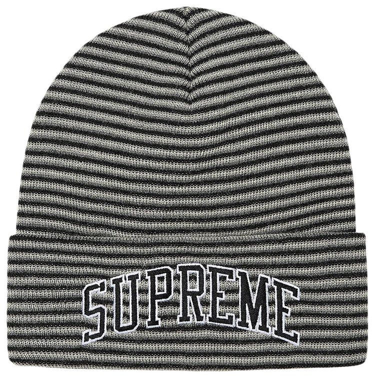 Supreme Rainbow Stripe Beanie Black