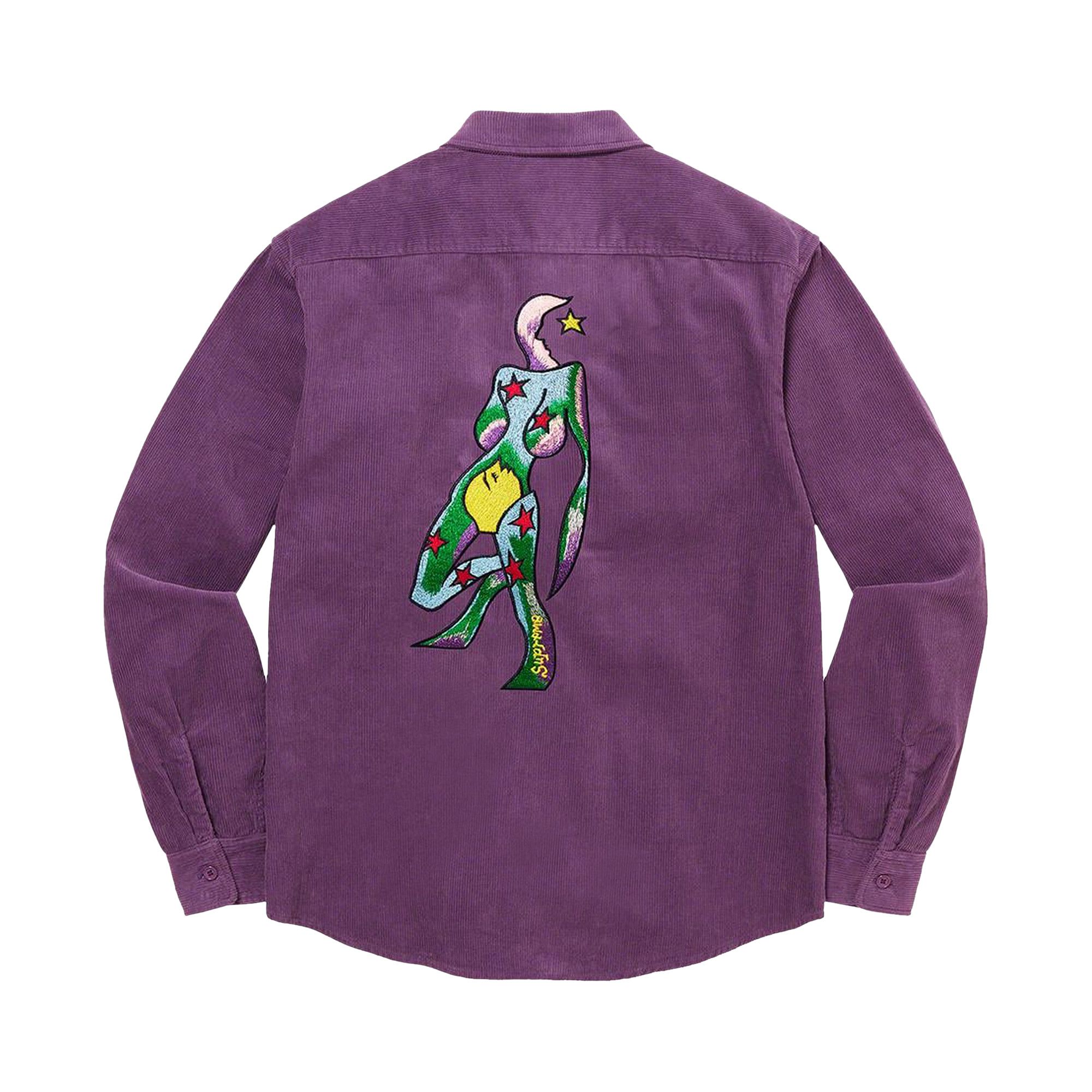 Buy Supreme Gonz Corduroy Work Shirt 'Purple' - FW21S38