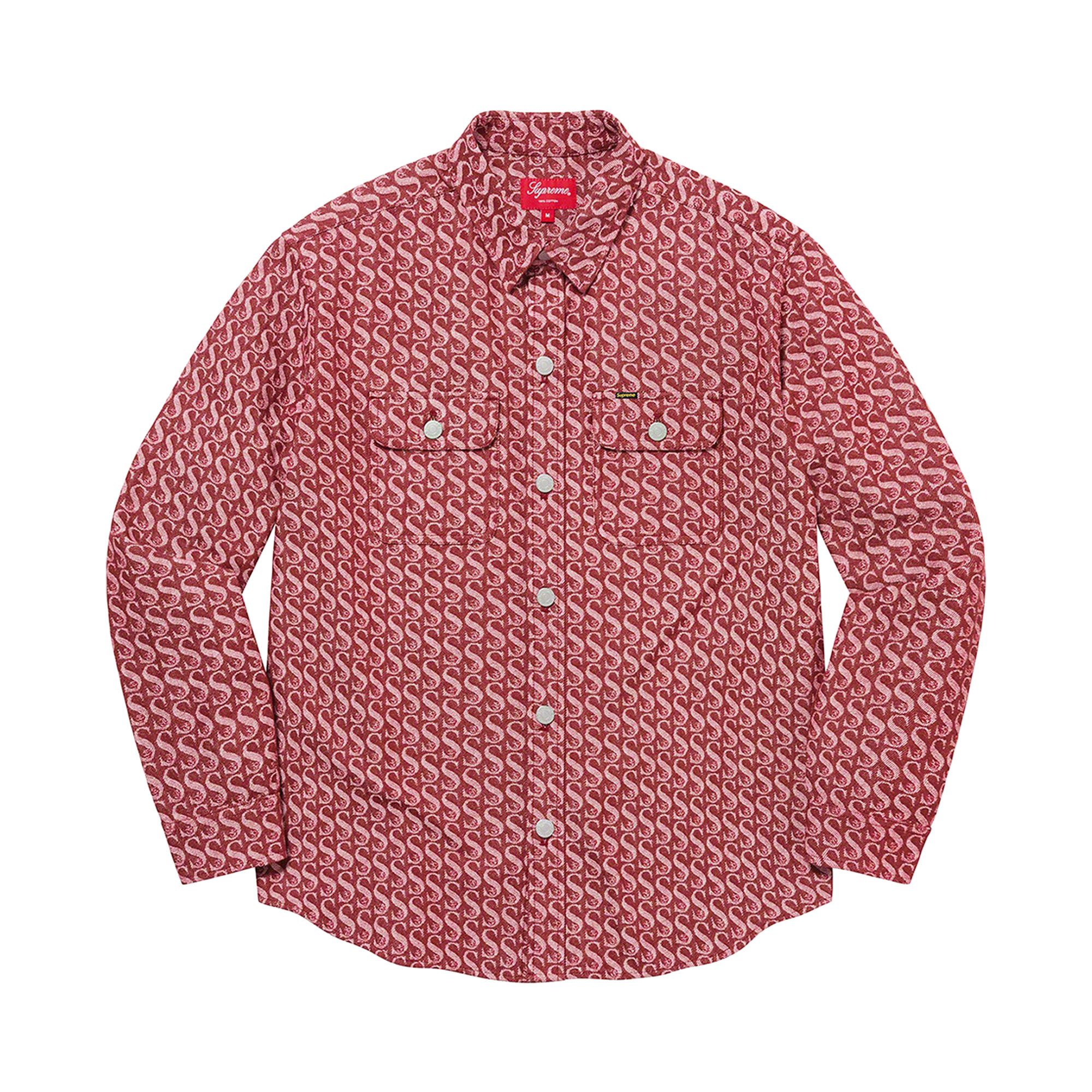Buy Supreme Monogram Denim Shirt 'Red' - FW21S31 RED | GOAT CA