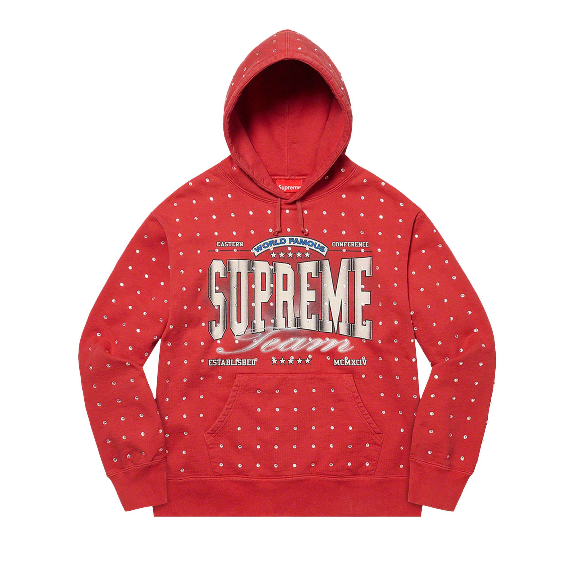 Buy Supreme Rhinestone Hooded Sweatshirt 'Burnt Red' - FW21SW5