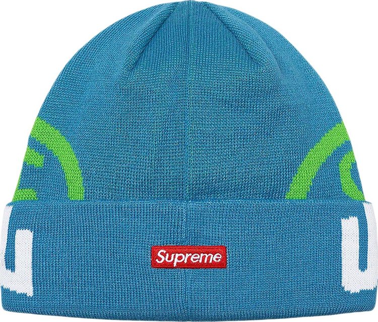 Supreme New Era 2 Tone Logo Beanie Teal