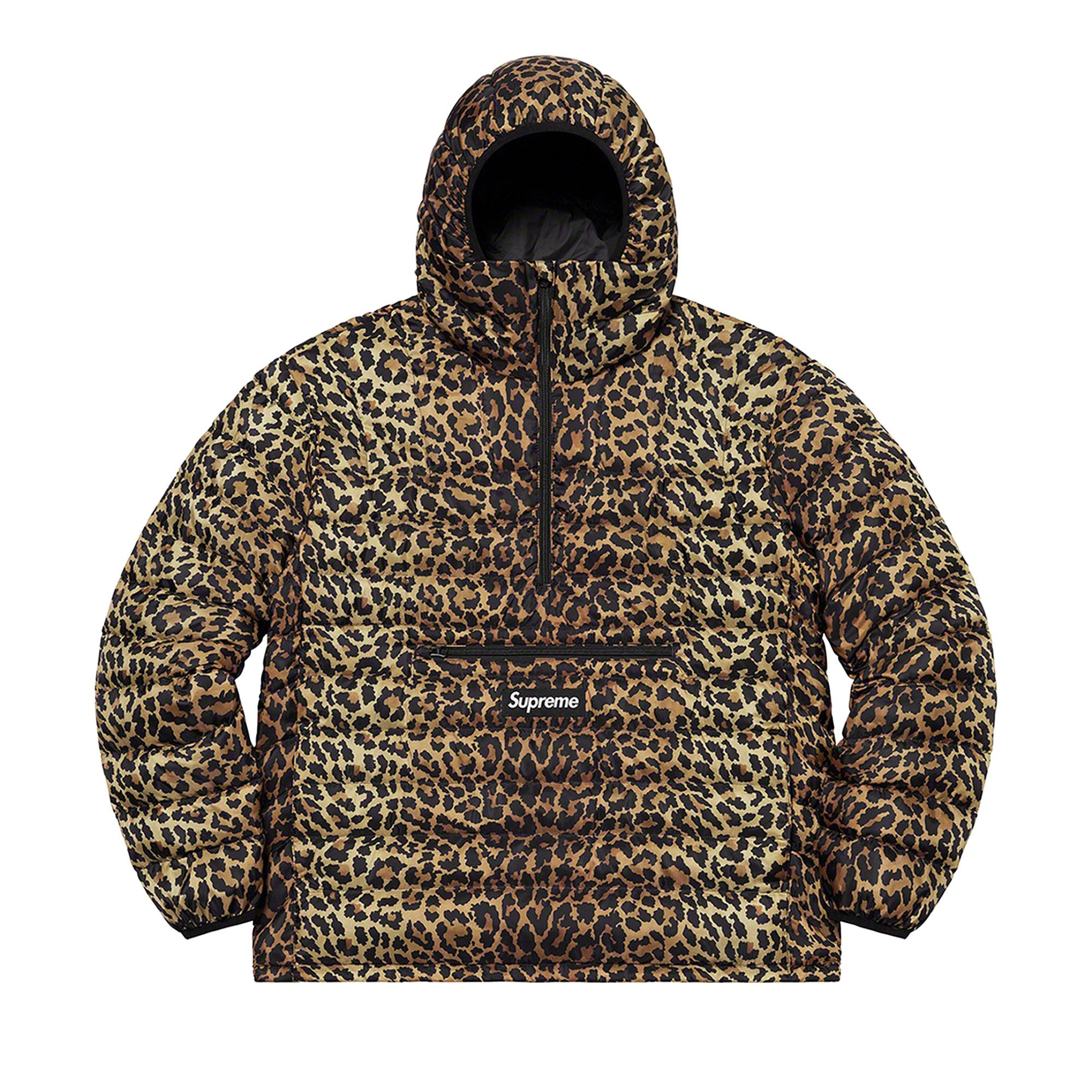 Supreme half zip leopard store