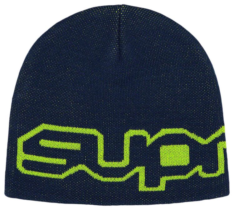 Supreme Wrap Logo Beanie Navy